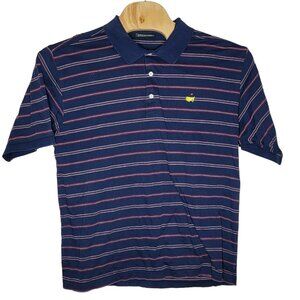 Masters XL Navy Blue / Red Striped Short Sleeve Men's Polo Shirt‎ Flaw
